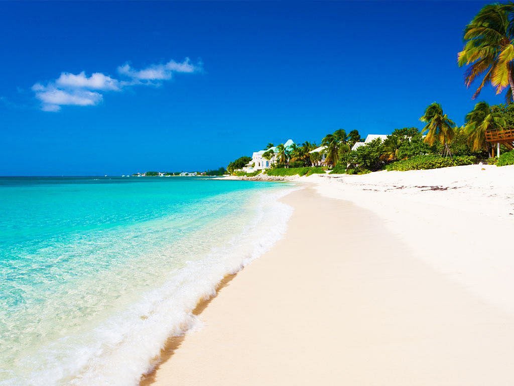 White sand and turquoise water at Seven Mile Beach, Negril